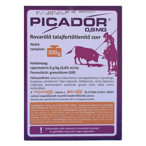 Picador 0,8 MG rovarölő talajfertőtlenítő szer 300 gr. (csak személyes átvétellel rendelhető)