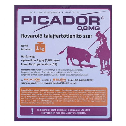 Picador 0,8 MG rovarölő talajfertőtlenítő szer 1 kg (csak személyes átvétellel rendelhető)